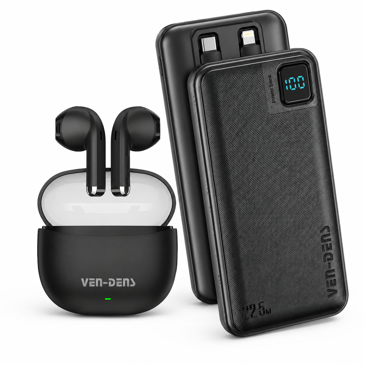 Pack VEN-DENS Power & Sound – Power Bank 10000mAh 22.5W + Earbuds Bluetooth 5.4