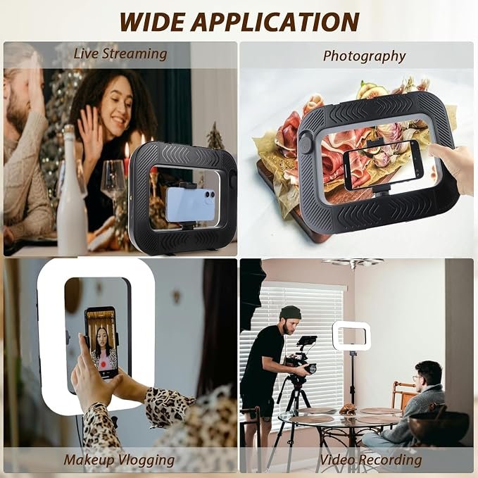 Lampe LED Vidéo Portable ZGRL‑02 20W avec Support Smartphone