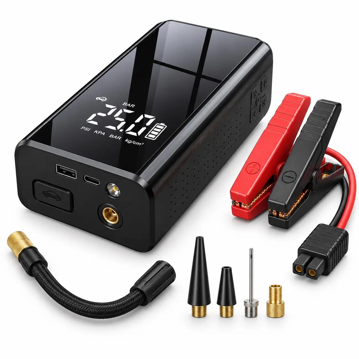 Booster de Batterie & Compresseur d’Air Portable 4-en-1