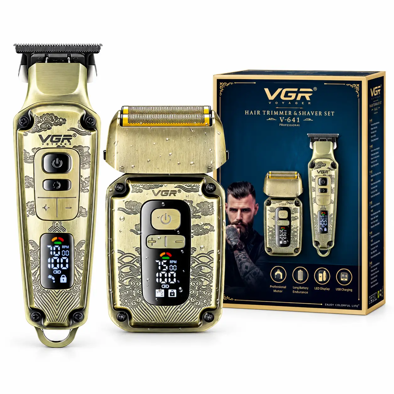 Pack VGR V-641 2en1 – Tondeuse Professionnelle & Rasoir 