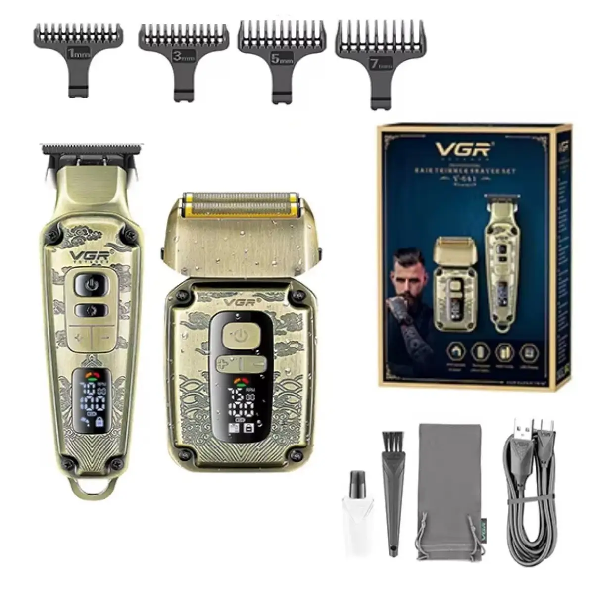 Pack VGR V-641 2en1 – Tondeuse Professionnelle & Rasoir 